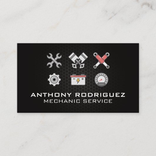 Car Parts and Mechanic Tools 名刺 (正面)