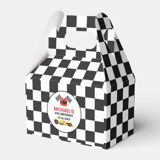 Car Racing Birthday Caja de regalo フェイバーボックス (正面サイド)