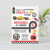 Car Racing  Birthday kid Invitation 招待状 (スタンド正面)