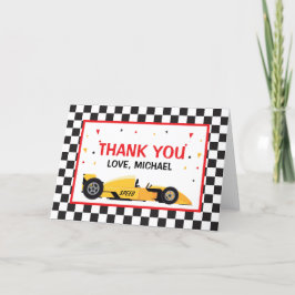 Car Racing  Birthday Thank you card サンキューカード
