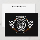 Car Racing Checkered Flag Any Occasion Gift シーズンカード (正面/裏面)