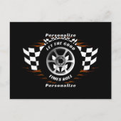 Car Racing Checkered Flag Any Occasion Gift     シーズンポストカード (正面)