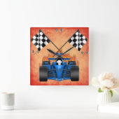 Car Racing Clock スクエア壁時計 (ホーム)