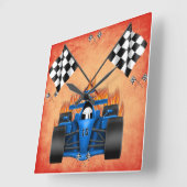 Car Racing Clock スクエア壁時計 (傾斜)