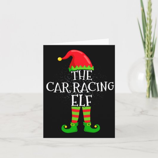 Car Racing Elf Family Matching Christmas Group カード (正面)