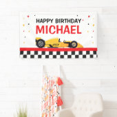 Car racing Happy Birthday backdrop 横断幕 (インサイチュ)
