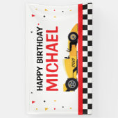 Car racing Happy Birthday backdrop 横断幕 (縦)