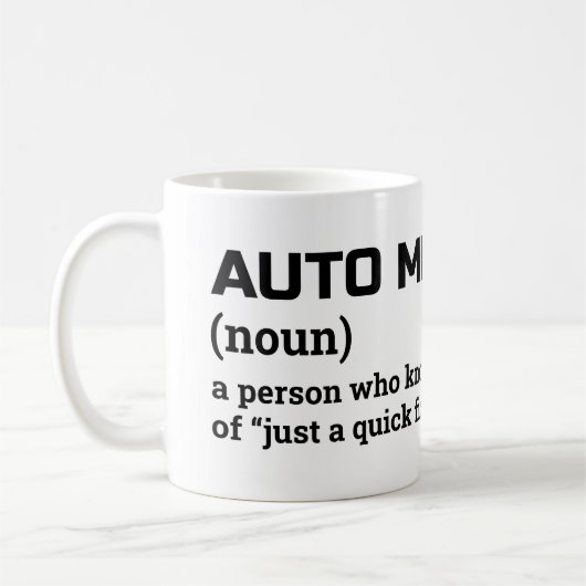 Car Repair Expert – Auto Mechanic Definition Mug コーヒーマグカップ (左)