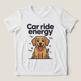 Car Ride Energy Golden Retriever Puppy Dog T-Shirt トライブレンドＴシャツ
