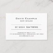 Car Sales 名刺 (裏面)