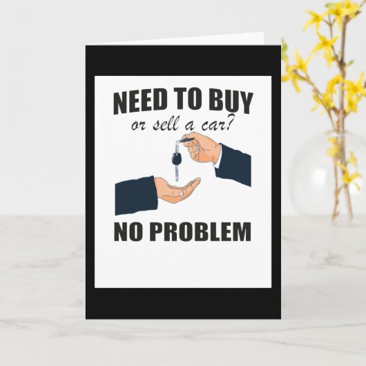 Car Salesman Gift for Auto Seller カード (黄色い花)