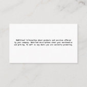 Car Service | Wrenches Wheel Logo 名刺 (裏面)