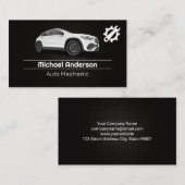 Car Servicesレンチロゴ | 白自動車 名刺 (正面/裏面)