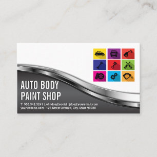 Car Shop 自動車サービス アイコン 名刺