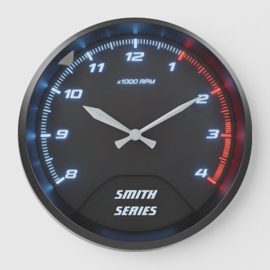 Car Tachometer Clock for Auto Mechanic Garage ラージ壁時計 (正面)
