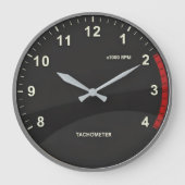 Car Tachometer Clock for Auto Mechanic Garage ラージ壁時計 (正面)