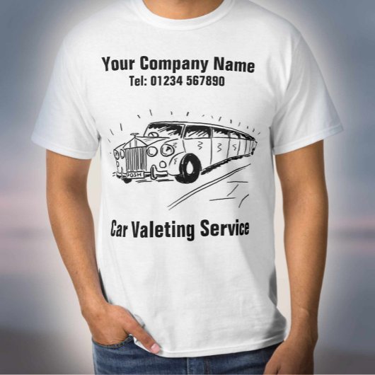 Car Valatingサービス – 名前と連絡詳細付き Tシャツ