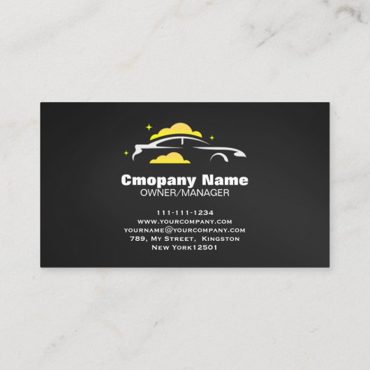 Car Wach & Auto detailing rofessional Water black 名刺 (裏面)