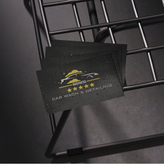 Car Wach & Auto detailing rofessional Water black 名刺