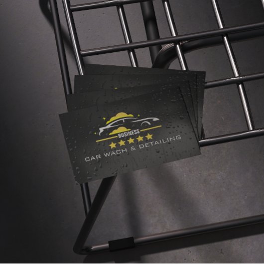 Car Wach & Auto detailing rofessional Water black 名刺