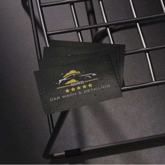 Car Wach & Auto detailing rofessional Water black 名刺