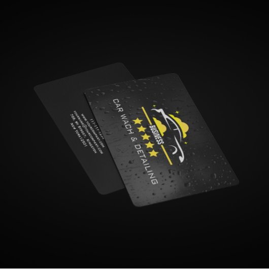 Car Wach & Auto detailing rofessional Water black 名刺