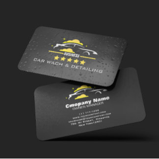 Car Wach & Auto detailing rofessional Water black 名刺