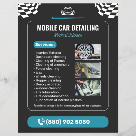 Car Wash Auto Detailing チラシ (正面)