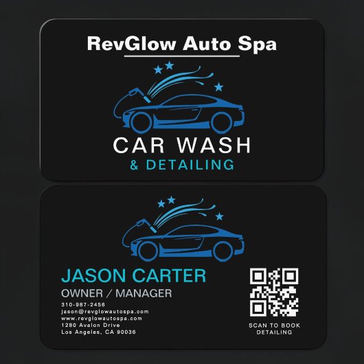 Car Wash & Detailing QR Code  名刺