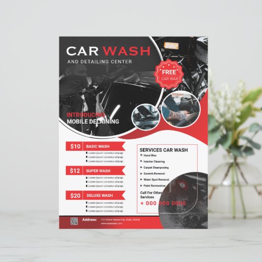 Car Wash Flyer Template (スタンド正面)
