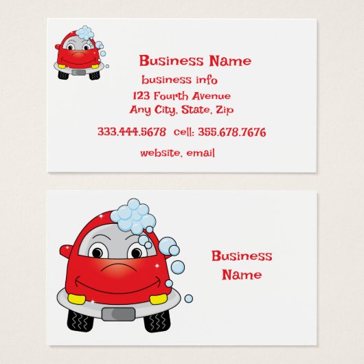 Car Wash Mobile Detailers Vehicle Cleaning Service (正面&裏面)