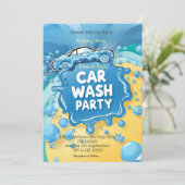 Car Wash party Invitation – Suds  Celebration 招待状 (スタンド正面)