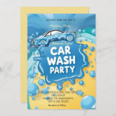 Car Wash party Invitation – Suds  Celebration 招待状 (正面/裏面)