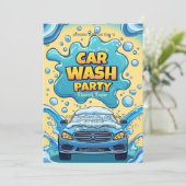 Car Wash party Invitation – Suds  Celebration 招待状 (スタンド正面)