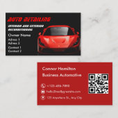 Car Wash Professional Auto Detailing QR Code 名刺 (正面/裏面)