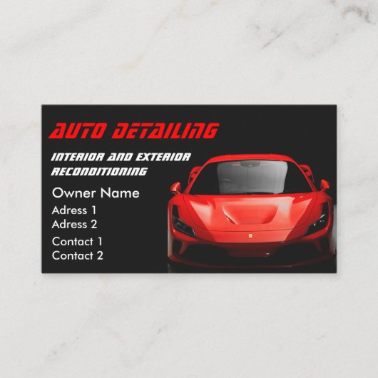 Car Wash Professional Auto Detailing QR Code 名刺 (正面)