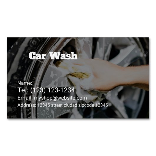car wash services editable   business card マグネット名刺 (正面)