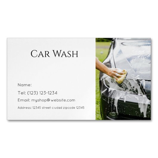 car wash services editable   business card マグネット名刺 (正面)
