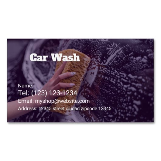 car wash services editable business card マグネット名刺 (正面)