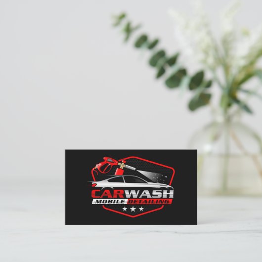 Car Wash Spray Logo | Auto Cleaning Care 名刺 (スタンド正面)