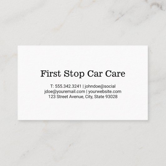 Car Wash Spray Logo | Auto Cleaning Care 名刺 (裏面)