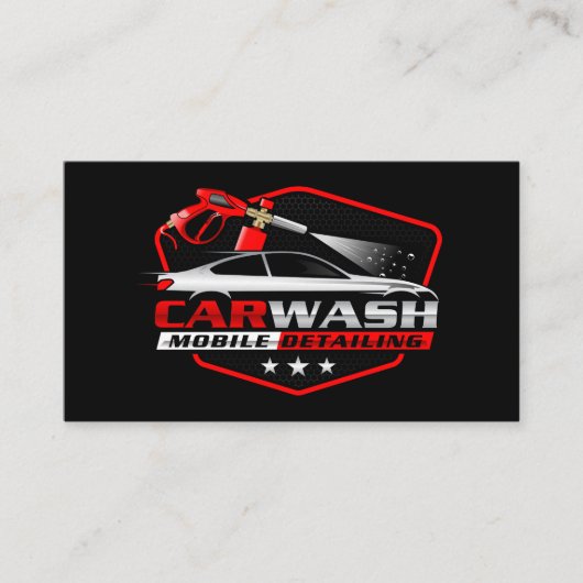 Car Wash Spray Logo | Auto Cleaning Care 名刺 (正面)