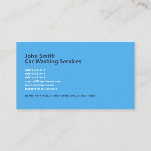 Car Washing 名刺 (裏面)