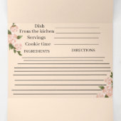 Car wedding Navy Floral Bridal Shower &Recipe All  三つ折り招待状 (内部中)