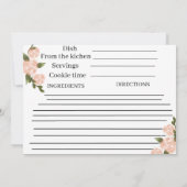 Car wedding Navy Floral Bridal Shower &Recipe All  招待状 (裏面)