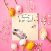 Car wedding Navy Floral Bridal Shower &Recipe All  招待状