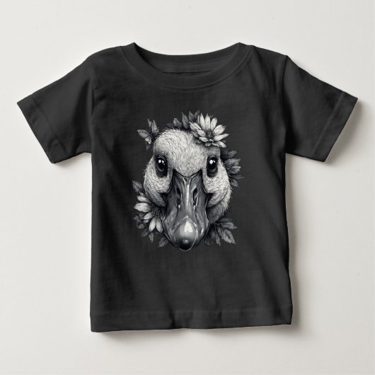 Cara the Goose Baby Tee - Floral Portrait ベビーTシャツ (正面)