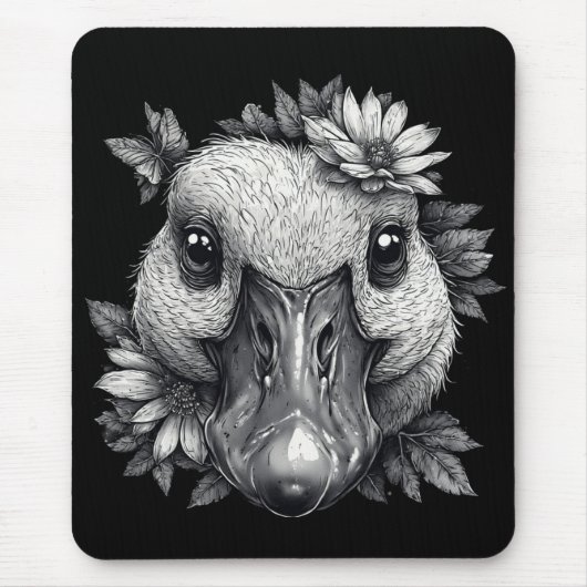 "Cara the Goose" Floral Mouse Pad マウスパッド (正面)