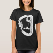 Carabiner with Mountaineer Mountains Climbing Tシャツ (正面)