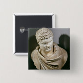 Caracallaは、ローマの大理石バストを、212-217広告cuirassed 缶バッジ (正面&裏面)